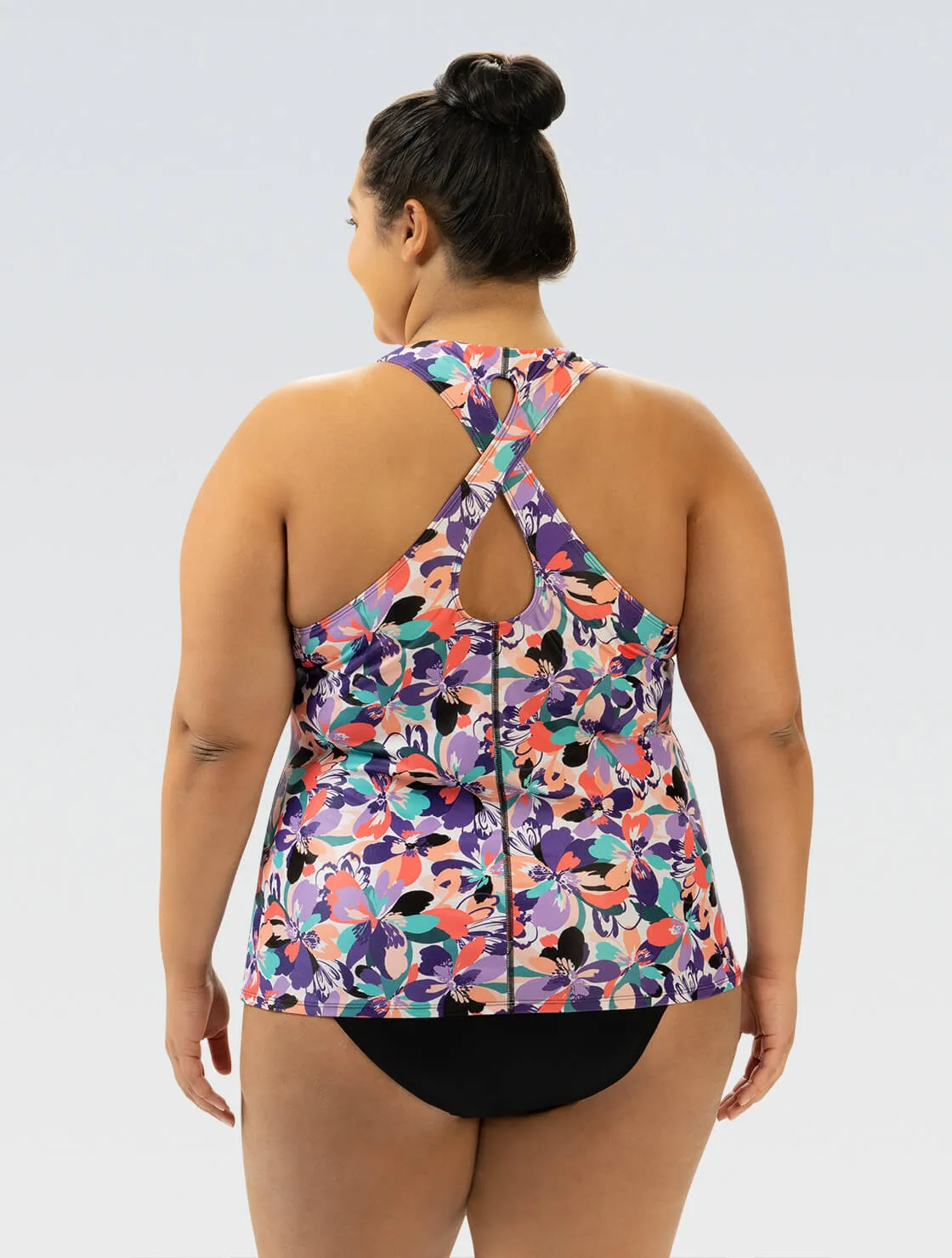 Dolfin Women's Aquashape Twist Back Tankini Top: Bonita Bloom Style