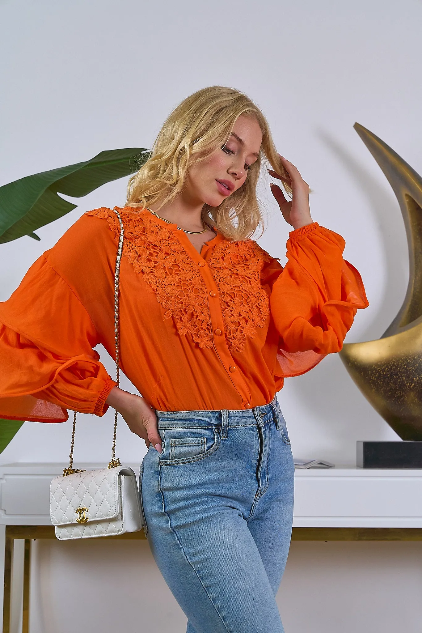 Dramatic Sleeve Lace top