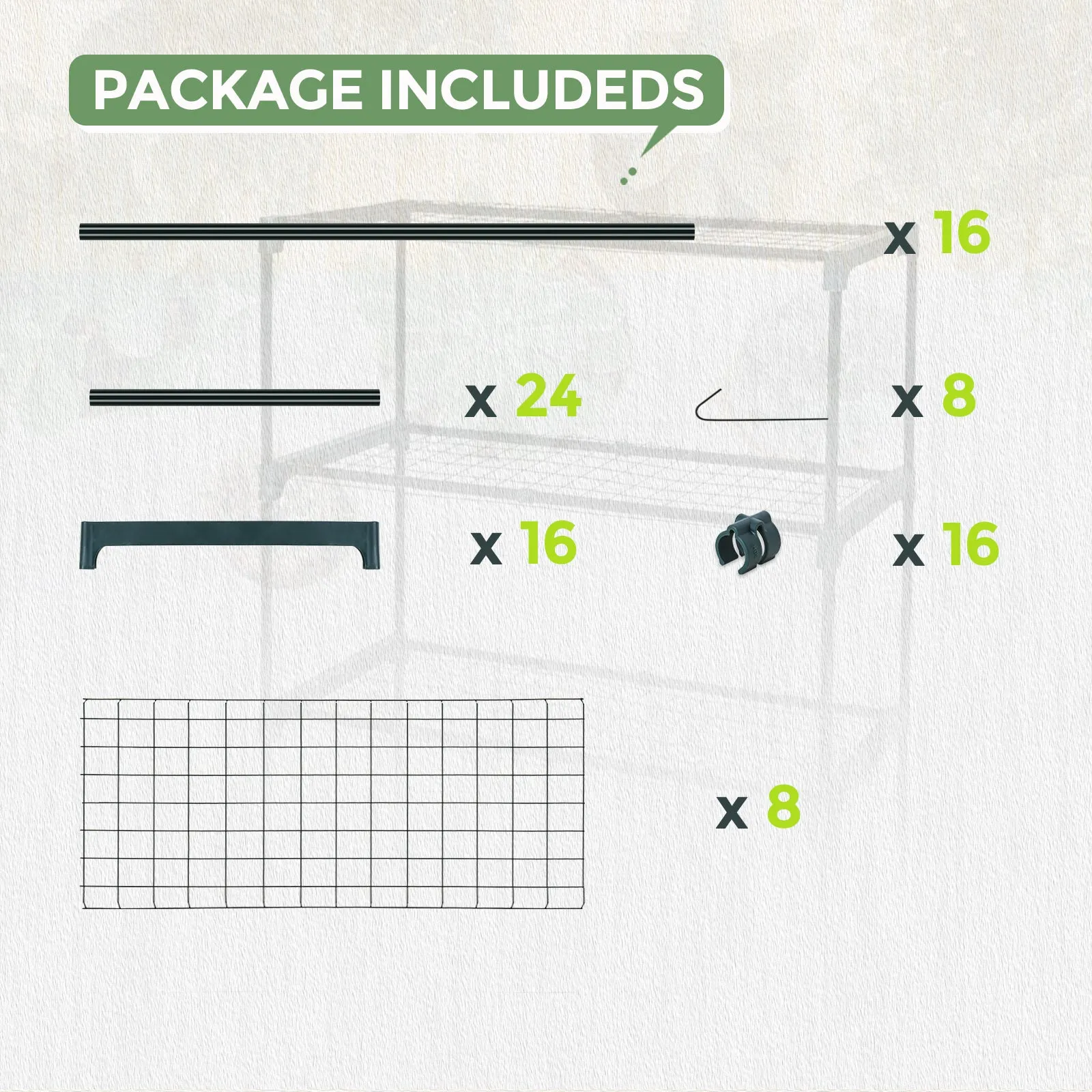 EAGLE PEAK Greenhouse Shelving Staging Double 4 Tier, Outdoor / Indoor Plant Shelves, 30" x 12" x 42", Green