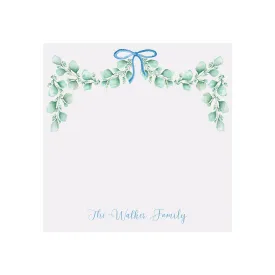 Eucalyptus Garland Holiday Notepad- Personalized