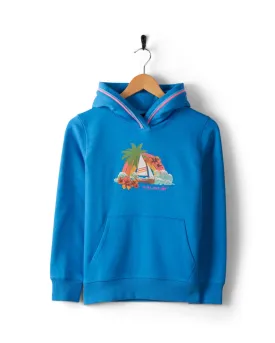 Floral Lost Ships - Kids Recycled Pop Hoodie - Blue