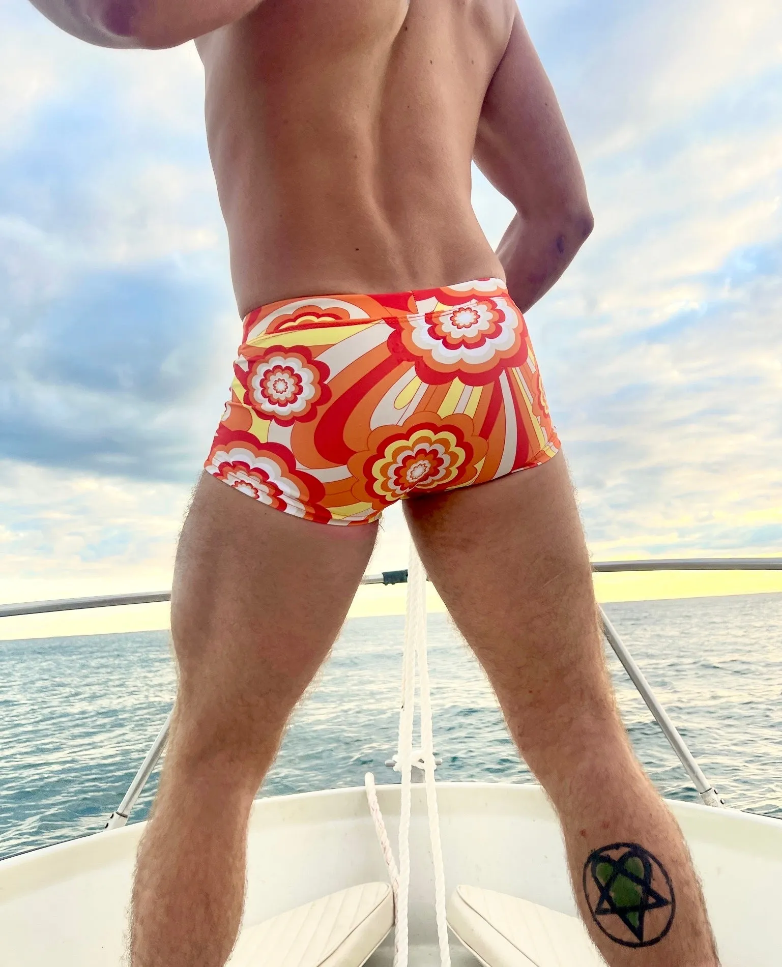 flower power blossom swim trunk