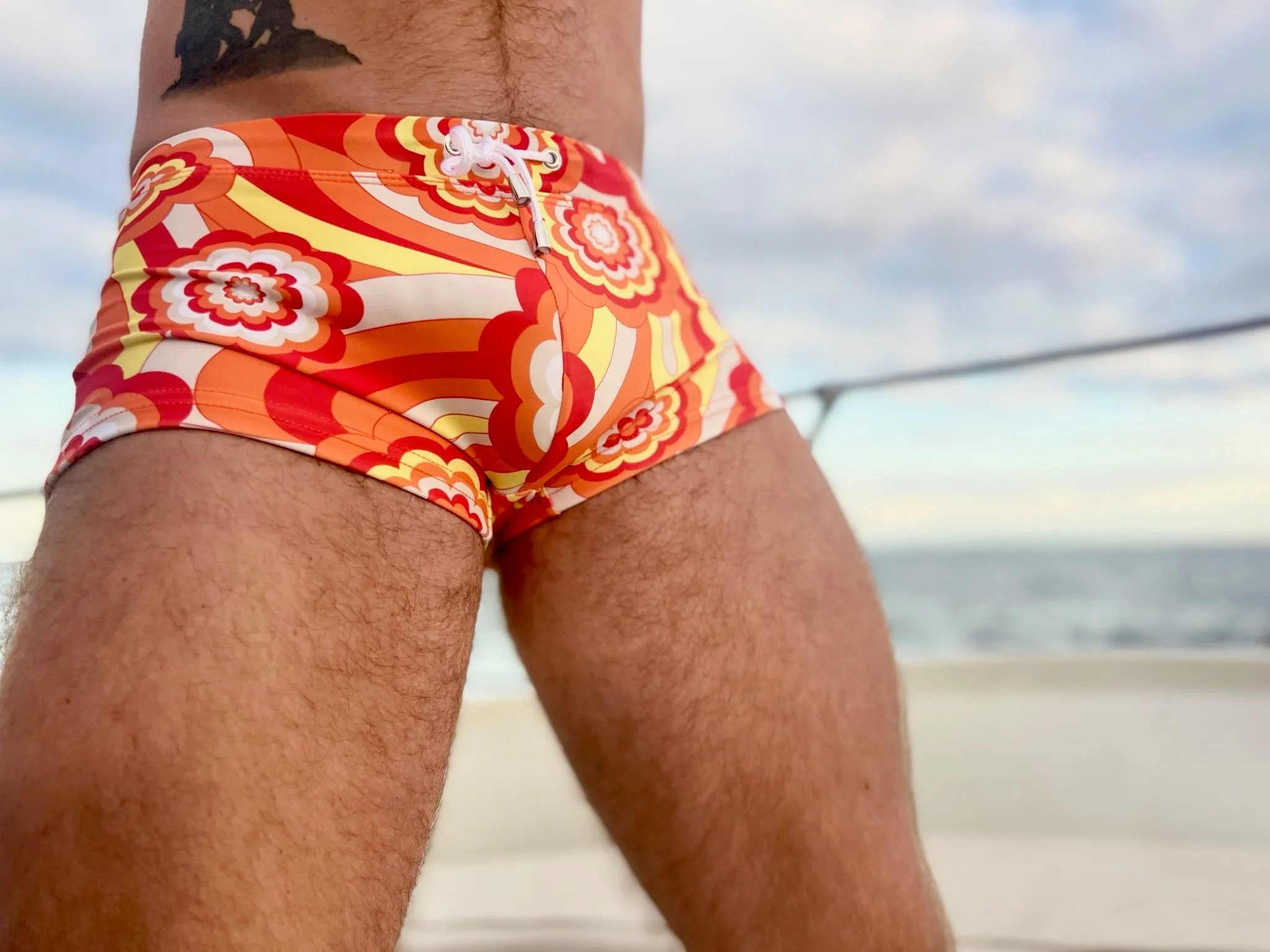 flower power blossom swim trunk