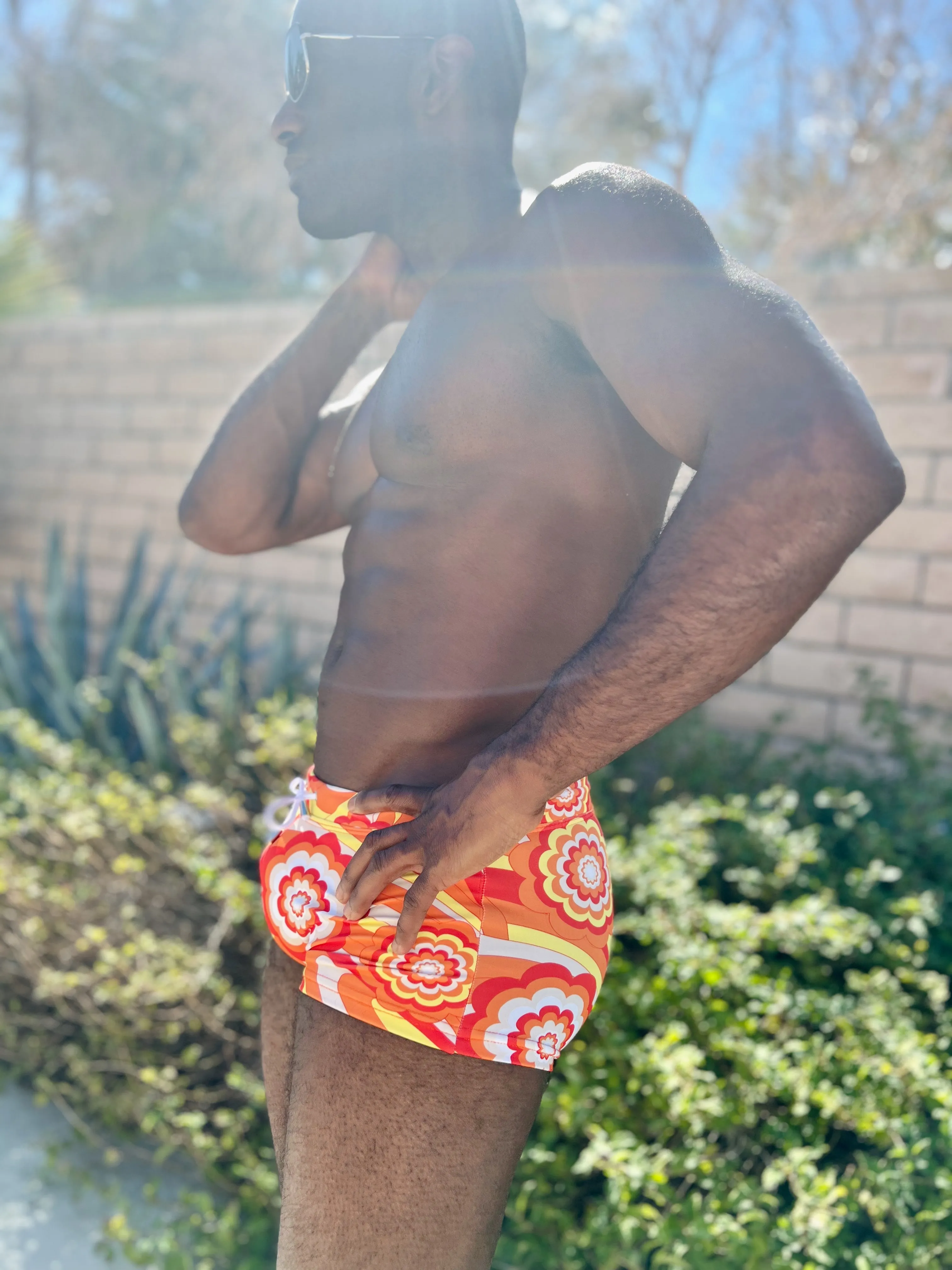 flower power blossom swim trunk