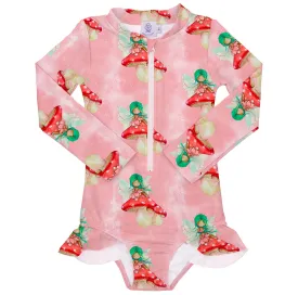 Garden Fairy Long Sleeve Girls Zip Swimmers