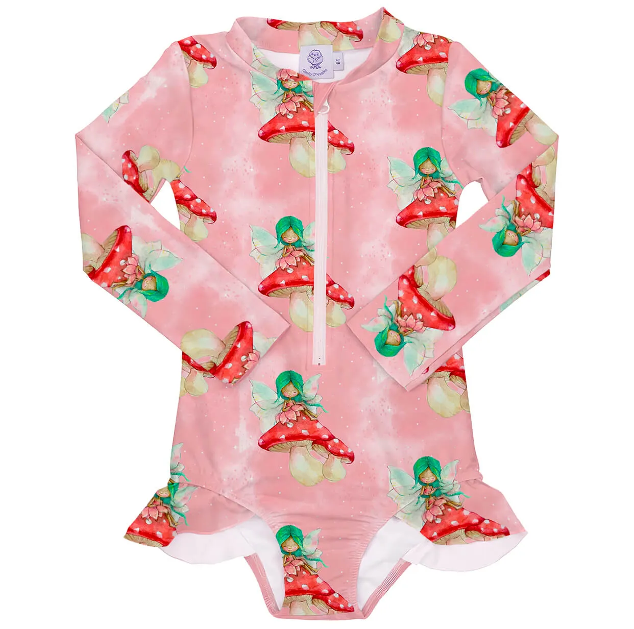 Garden Fairy Long Sleeve Girls Zip Swimmers
