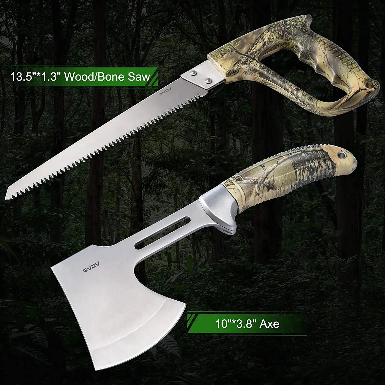 Hunting Knife Set, GVDV Field Dressing Gear Accessories Set for Hunting, Fishing, Camping, 14 Pieces