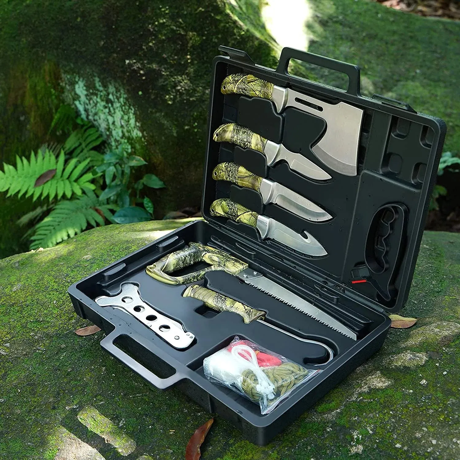 Hunting Knife Set, GVDV Field Dressing Gear Accessories Set for Hunting, Fishing, Camping, 14 Pieces