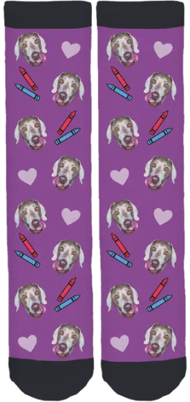 Love is a Dog and Some Crayons Crew Socks