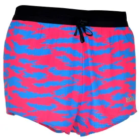 Men's Aeroelite 2" Split Shorts- Torn Camo Pink/Blue