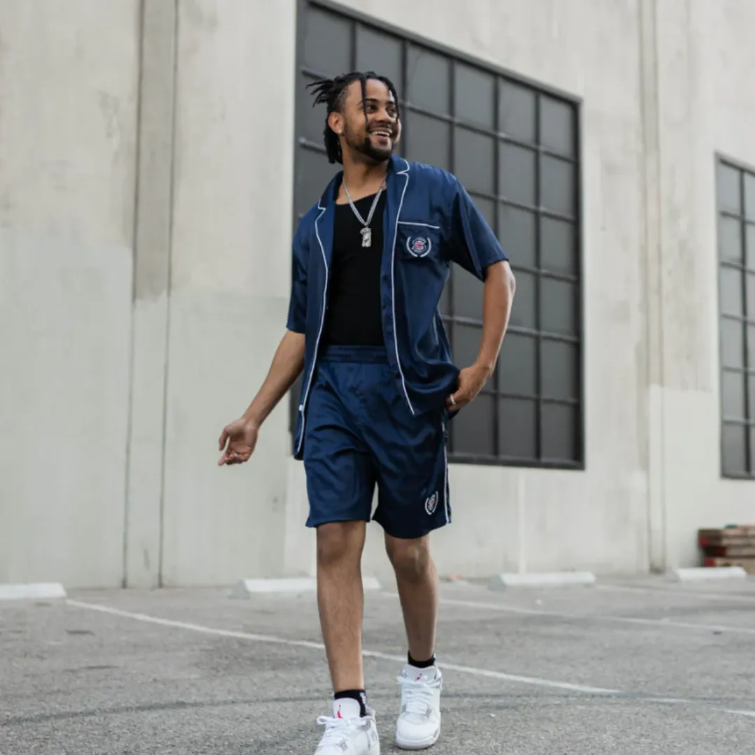 Navy Star Status Diddy Shirt and Shorts Set