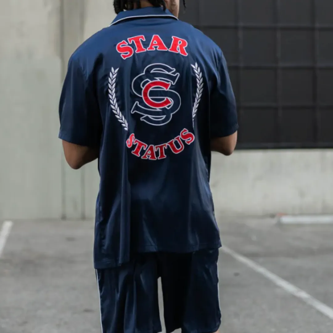 Navy Star Status Diddy Shirt and Shorts Set
