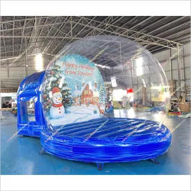 Outdoor Inflatable Christmas Snow Globe Custom Backdrop Human Size Snow Globe Photo Booth For Party