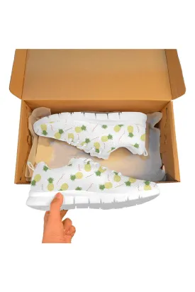 Pineapple on White Women's Breathable Running Shoes
