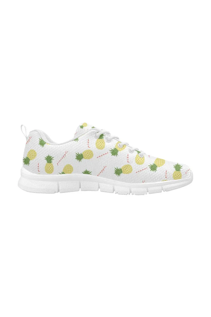 Pineapple on White Women's Breathable Running Shoes