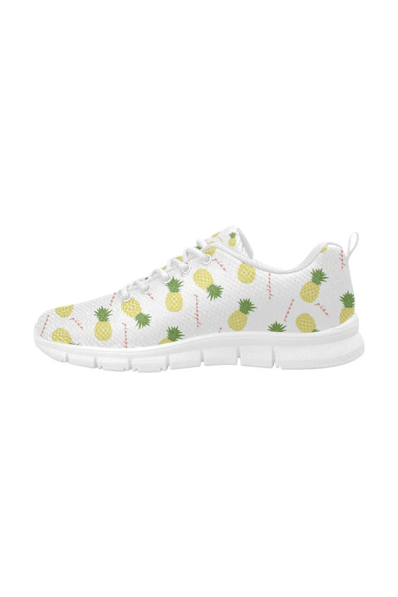 Pineapple on White Women's Breathable Running Shoes