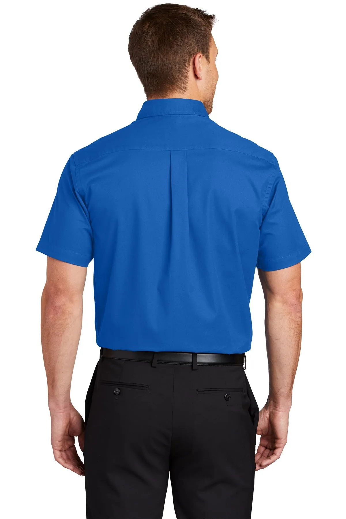 Port Authority Tall Short Sleeve Custom Easy Care Shirts, Strong Blue