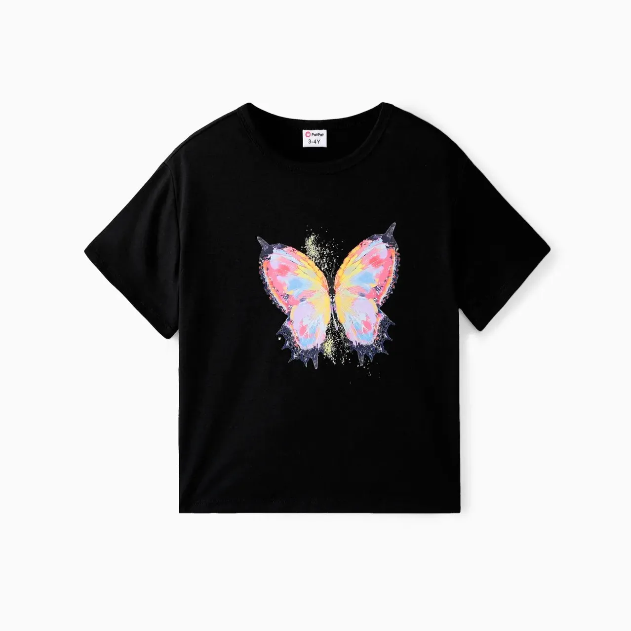 PP-2pcs Toddler Girl Butterfly Print Short-sleeve Tee & Shorts Set PP518