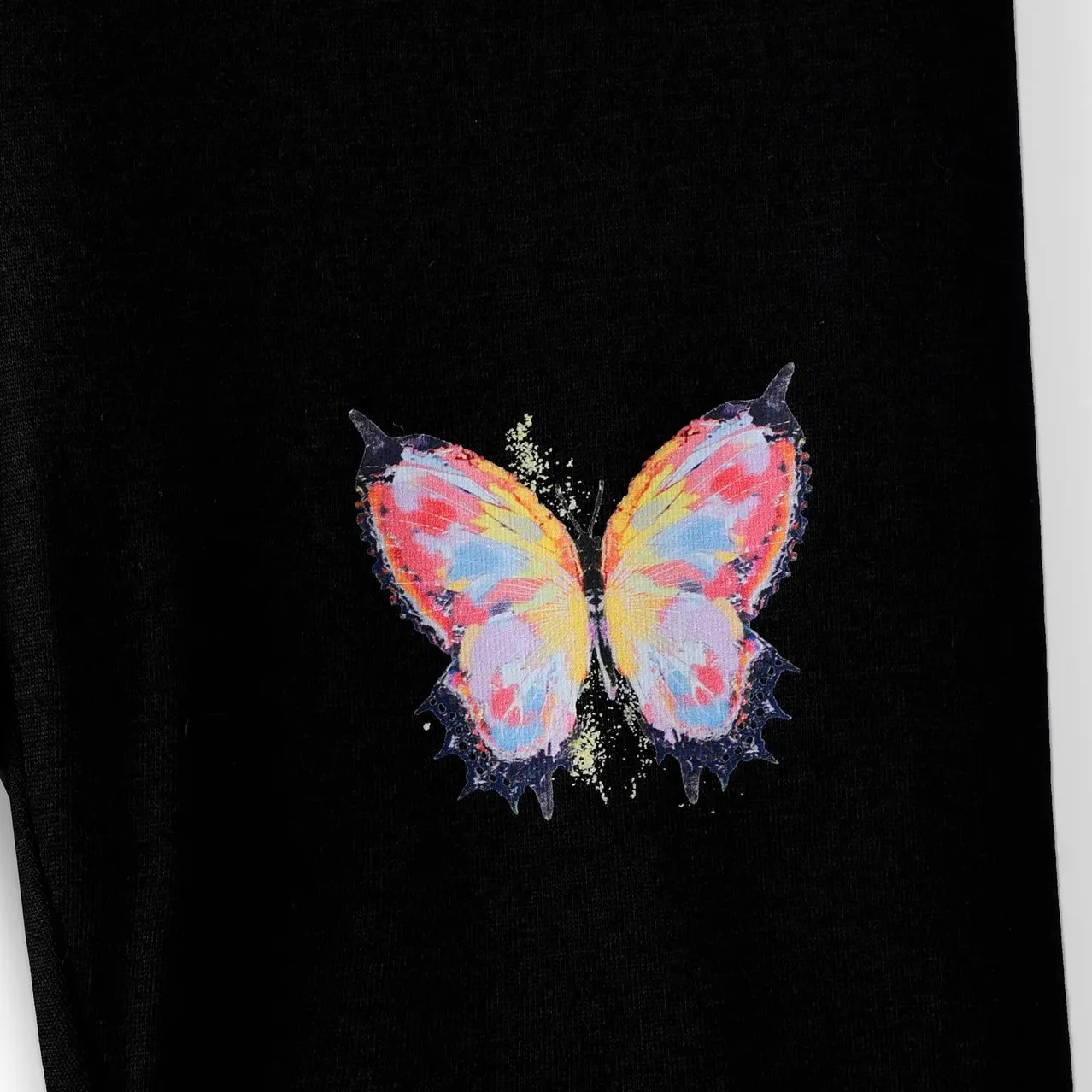 PP-2pcs Toddler Girl Butterfly Print Short-sleeve Tee & Shorts Set PP518