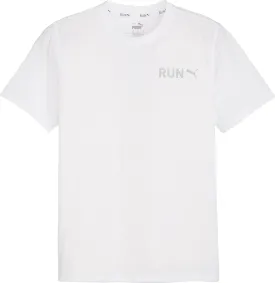 Puma Run Vertical Short Sleeve Mens Running Top - White