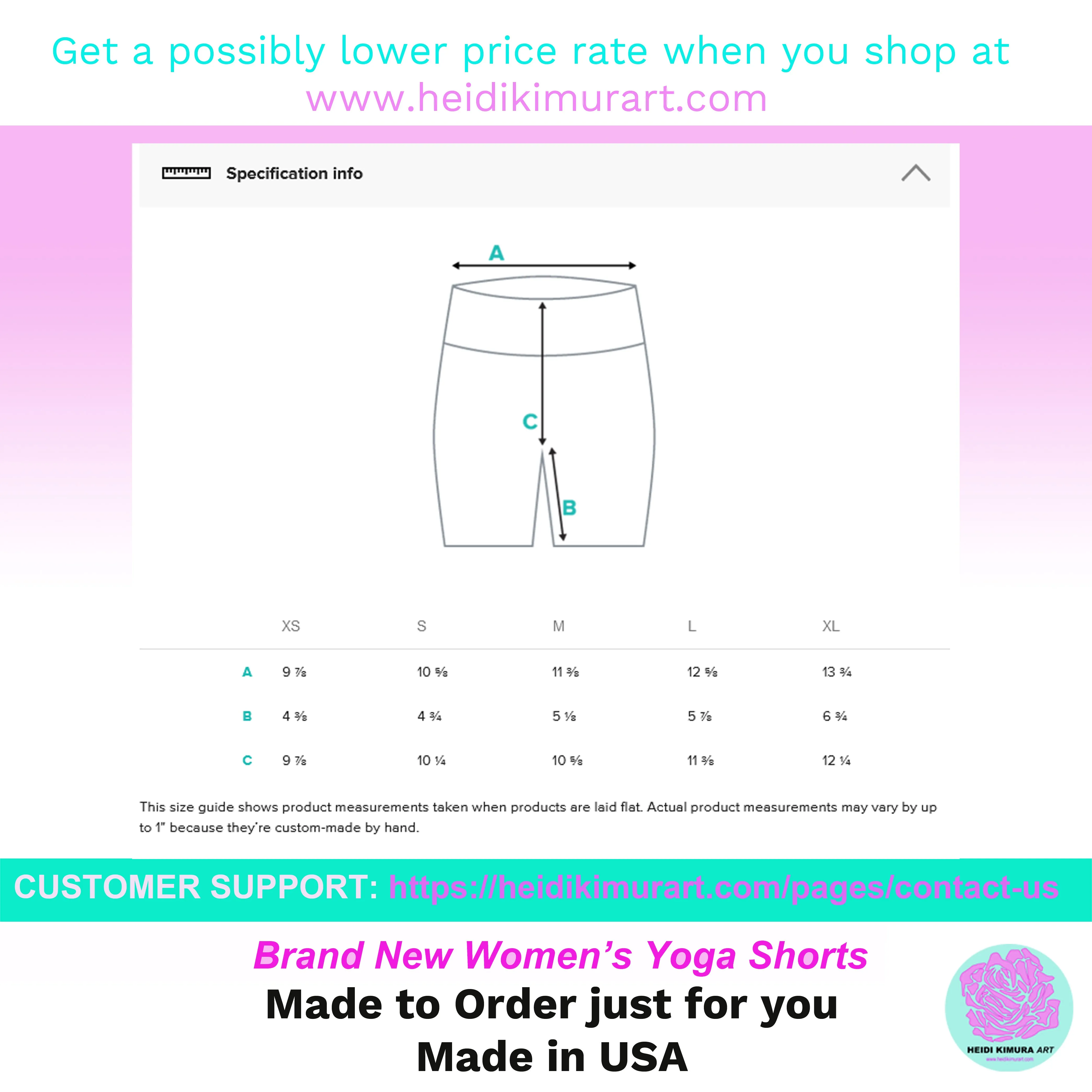 Purple French Lavender Yoga Shorts, Colorful High Waist Floral Flower Print Women's Tights