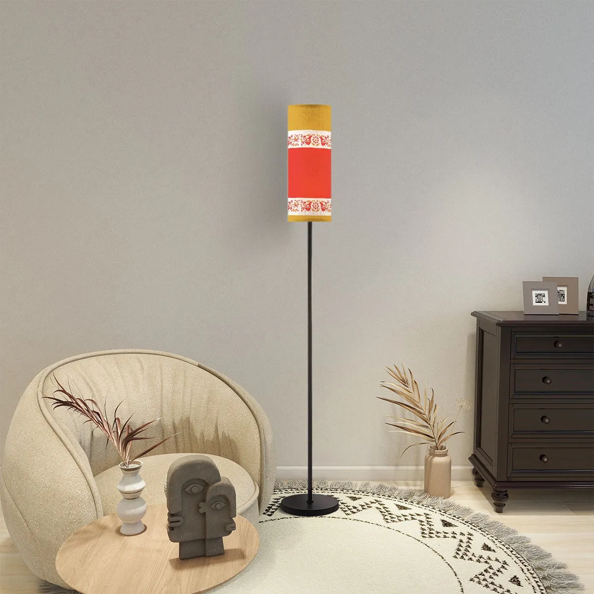 Pyrex Friendship Pattern Amish Rooster, Mod Slim Floor Lamp