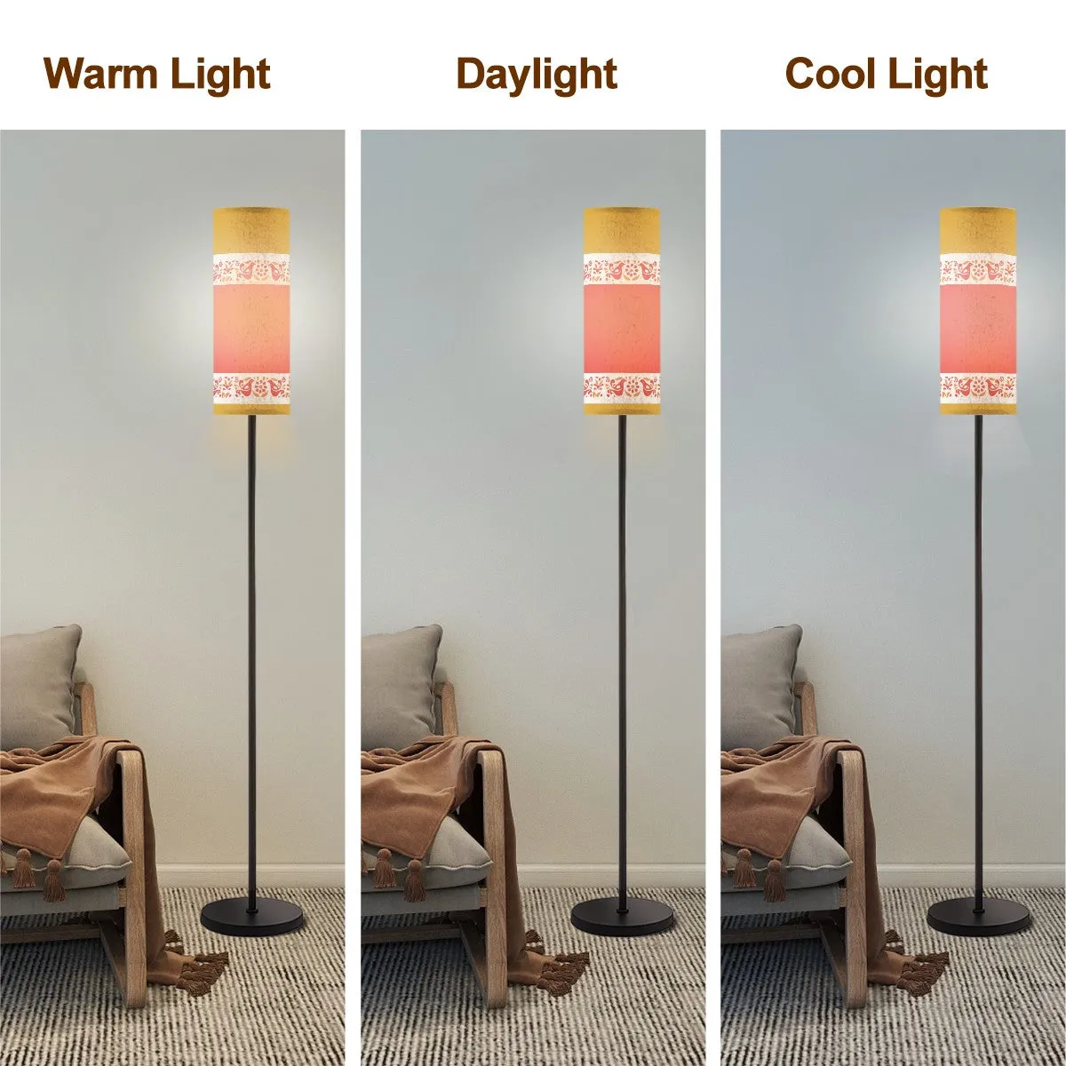 Pyrex Friendship Pattern Amish Rooster, Mod Slim Floor Lamp