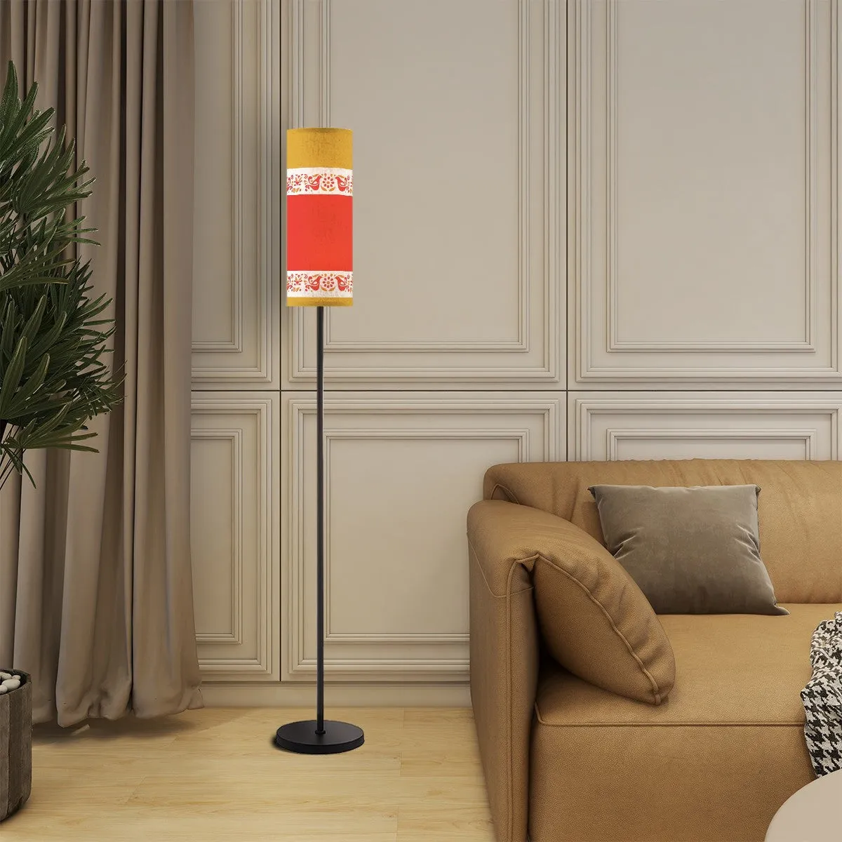 Pyrex Friendship Pattern Amish Rooster, Mod Slim Floor Lamp