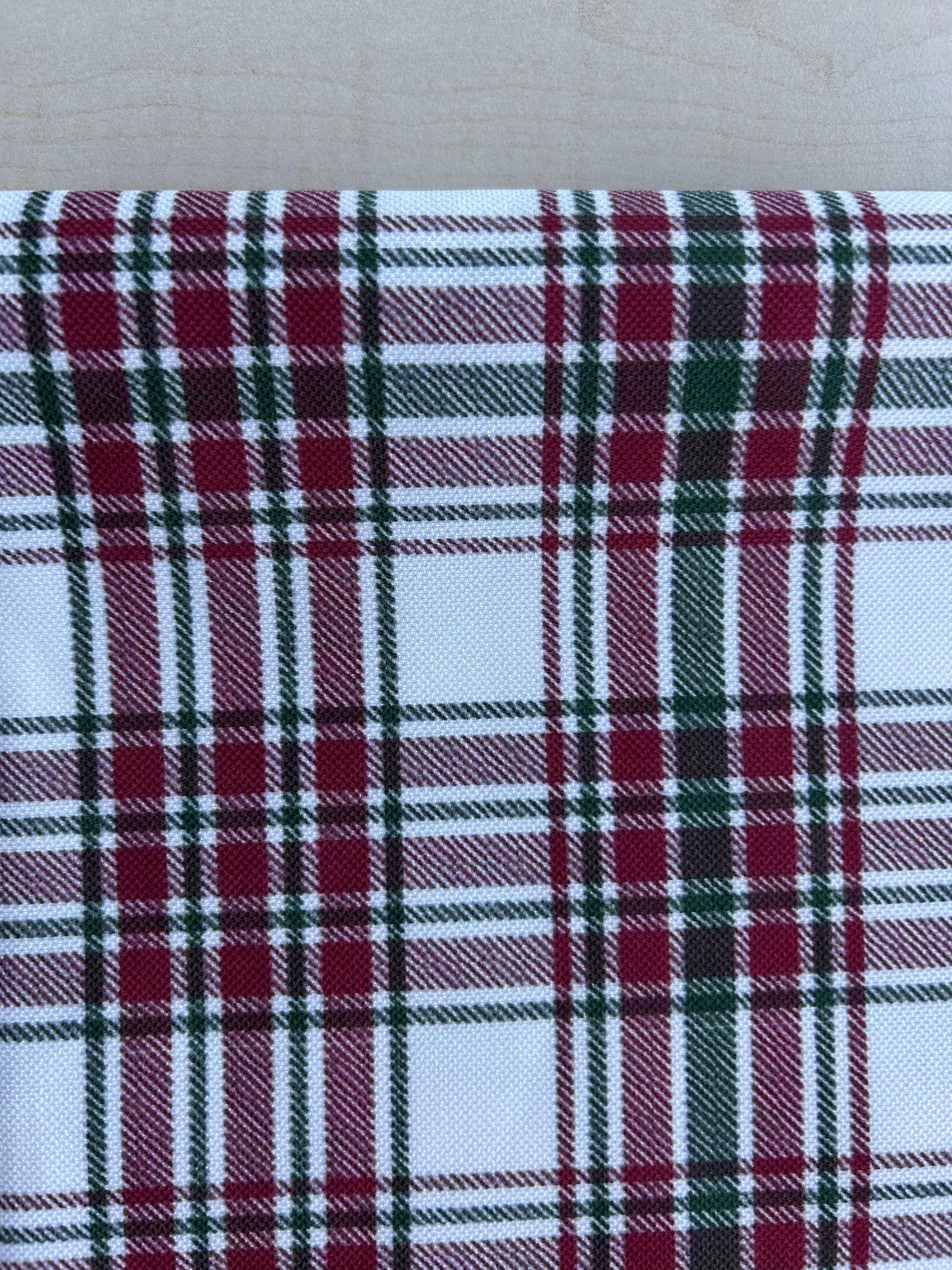 Red and Green Plaid Holiday Placemats Set for Christmas or Rustic Table Setting