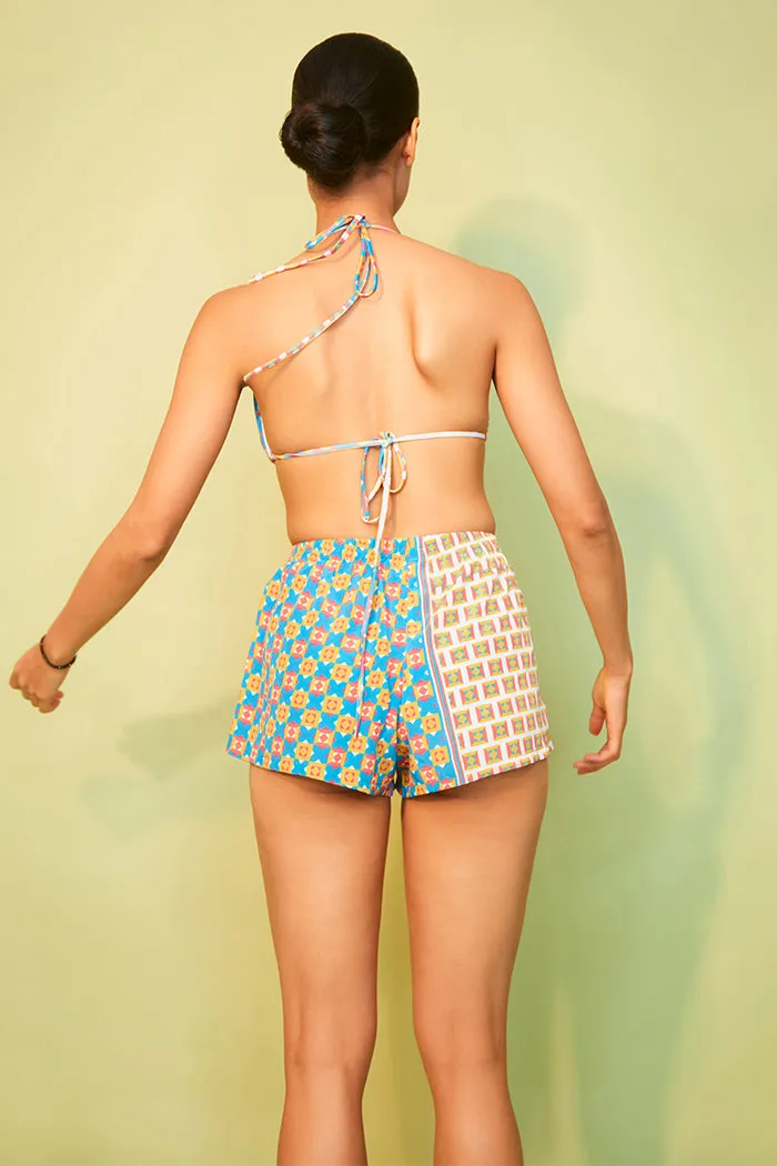 Retro half and half bikini