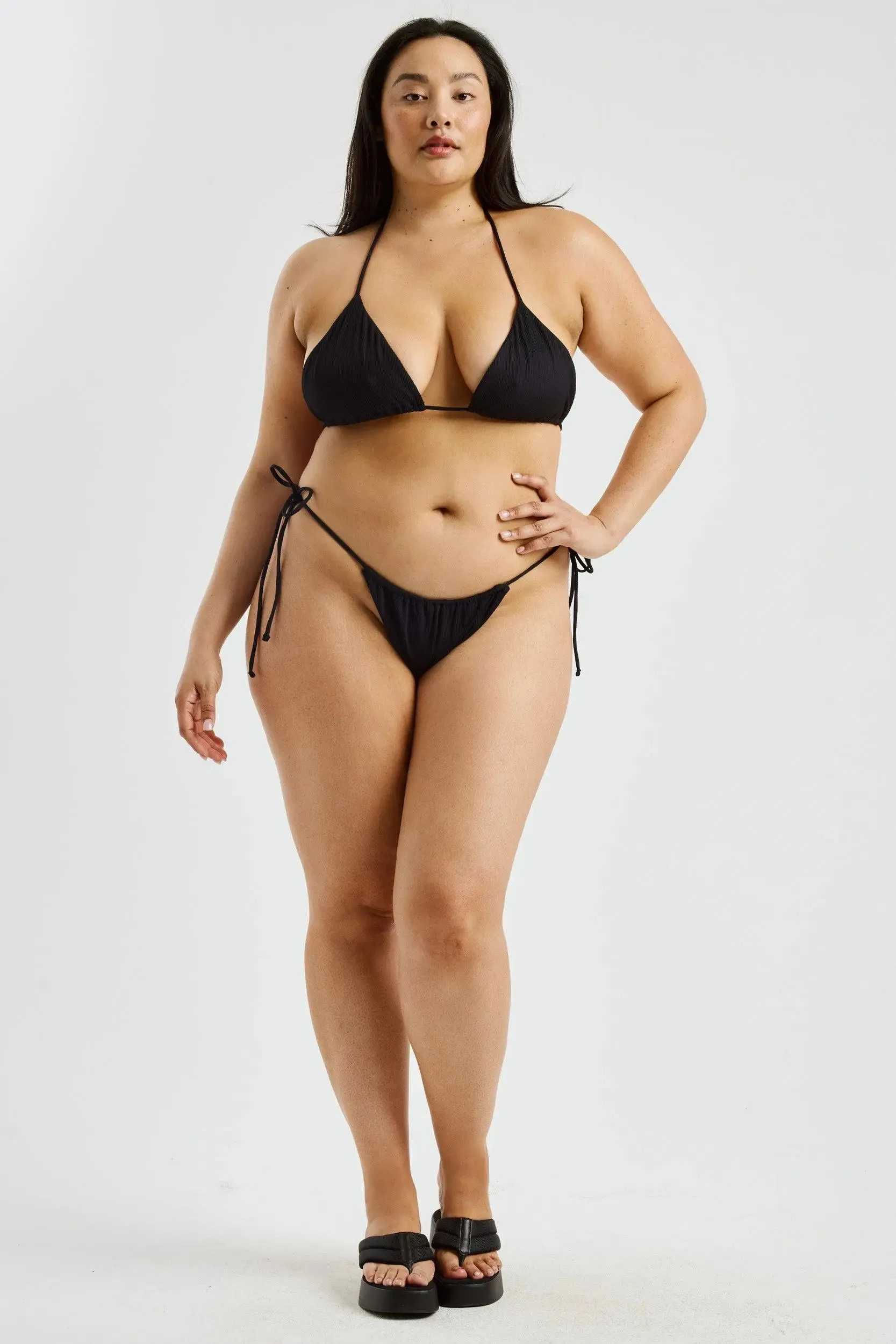 Rib String Bikini Top