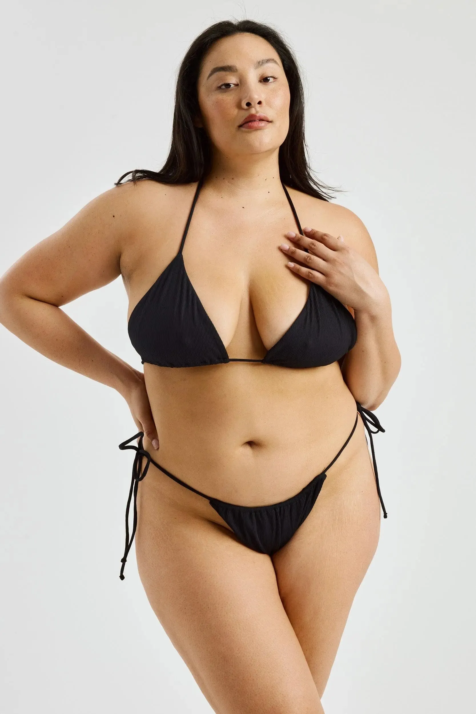 Rib String Bikini Top