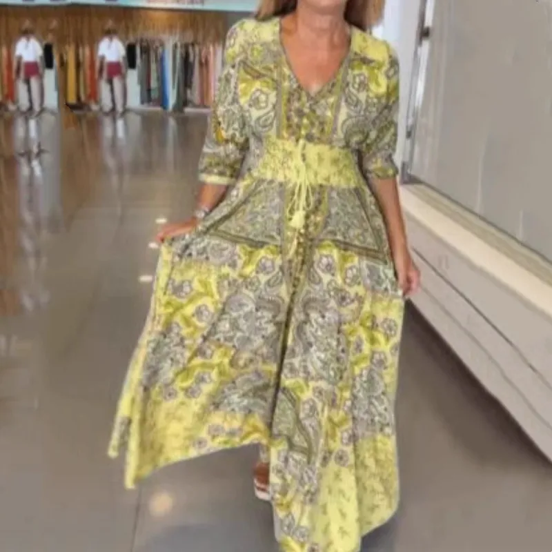 Seasonal bestseller with 60% off  Elegant long floral dress for women