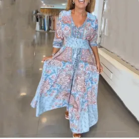 Seasonal bestseller with 60% off  Elegant long floral dress for women