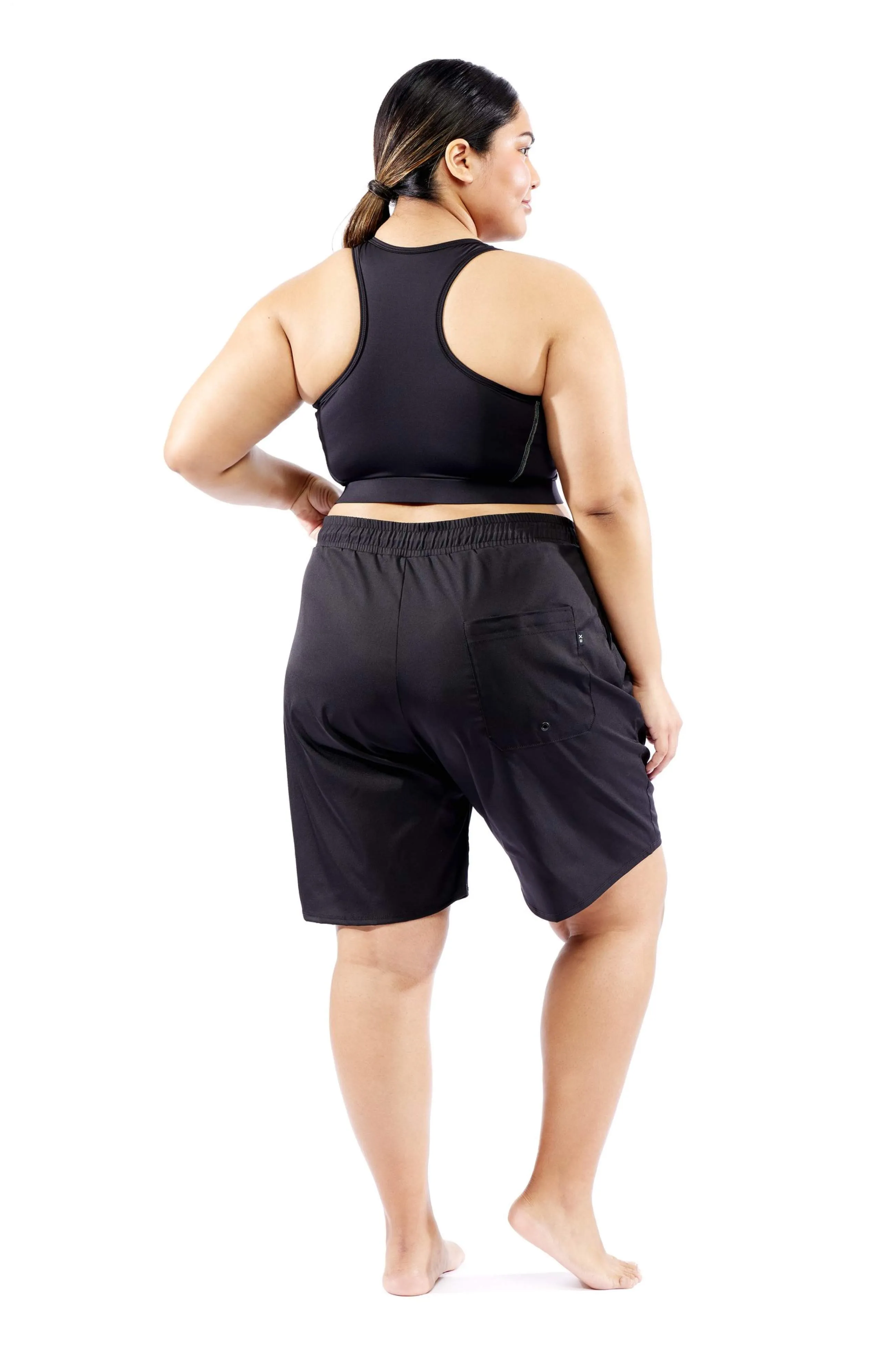 Swim Racerback Zip Top - Black Ombre