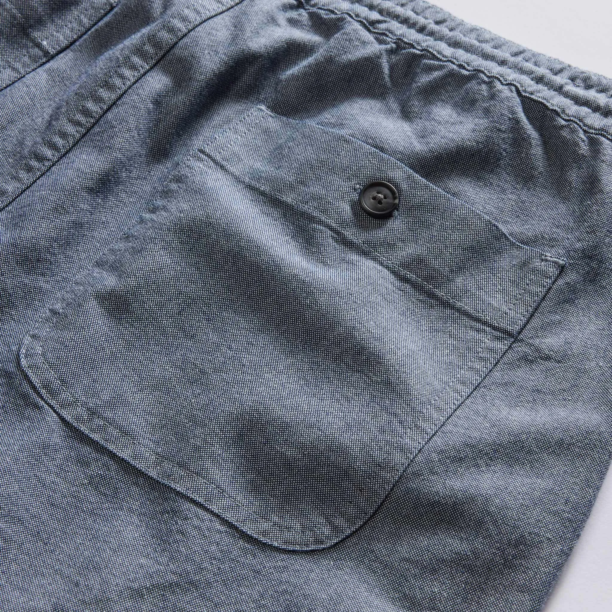The Apres Short in Indigo Chambray