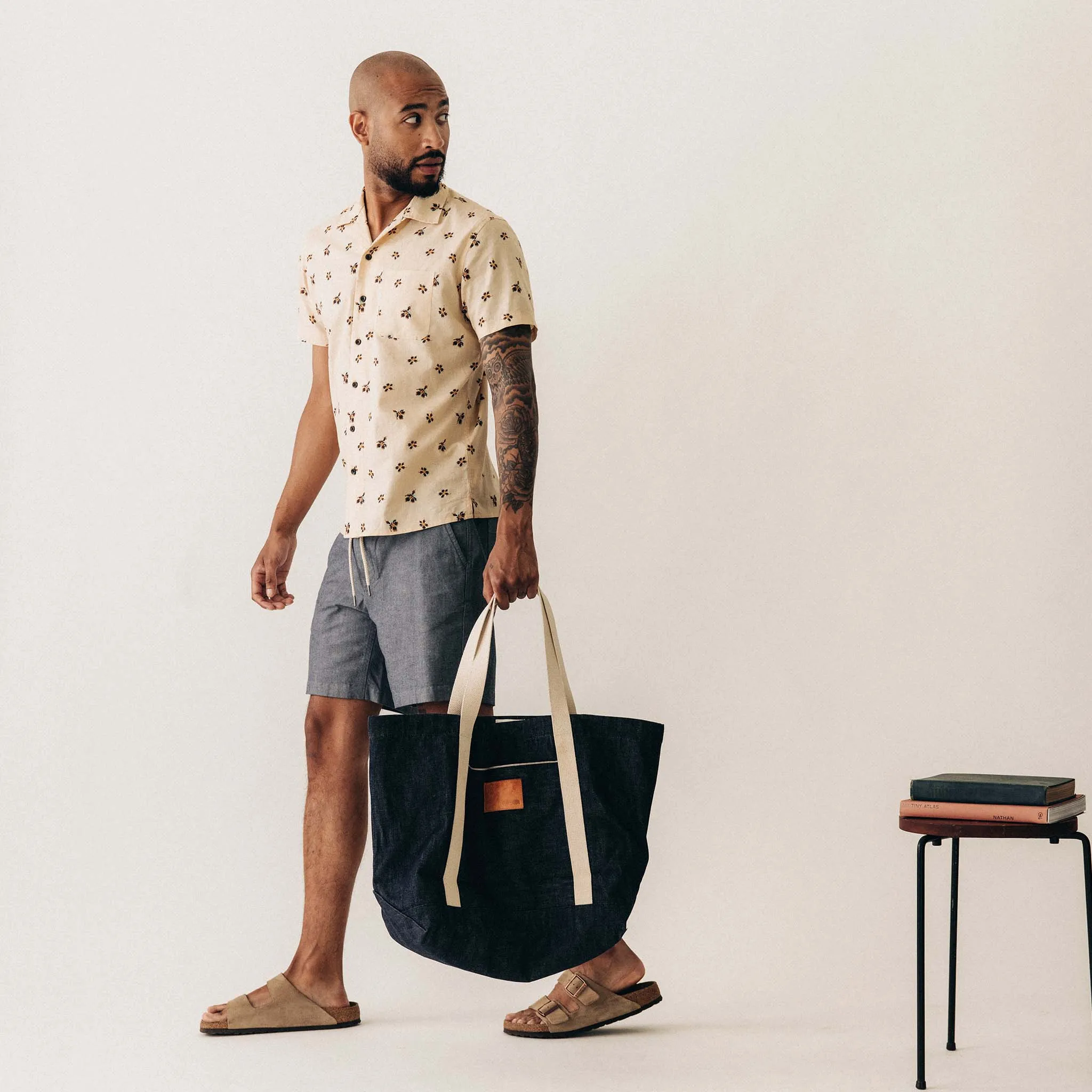 The Apres Short in Indigo Chambray