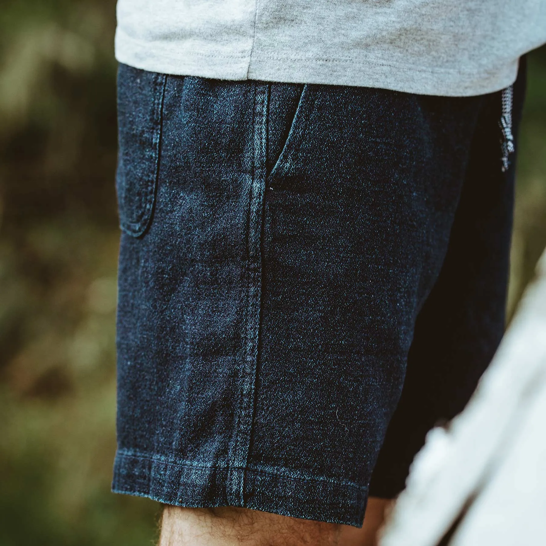 The Après Short in Indigo Crepe