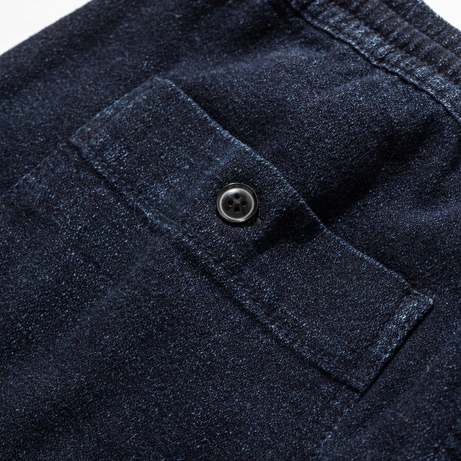 The Après Short in Indigo Crepe