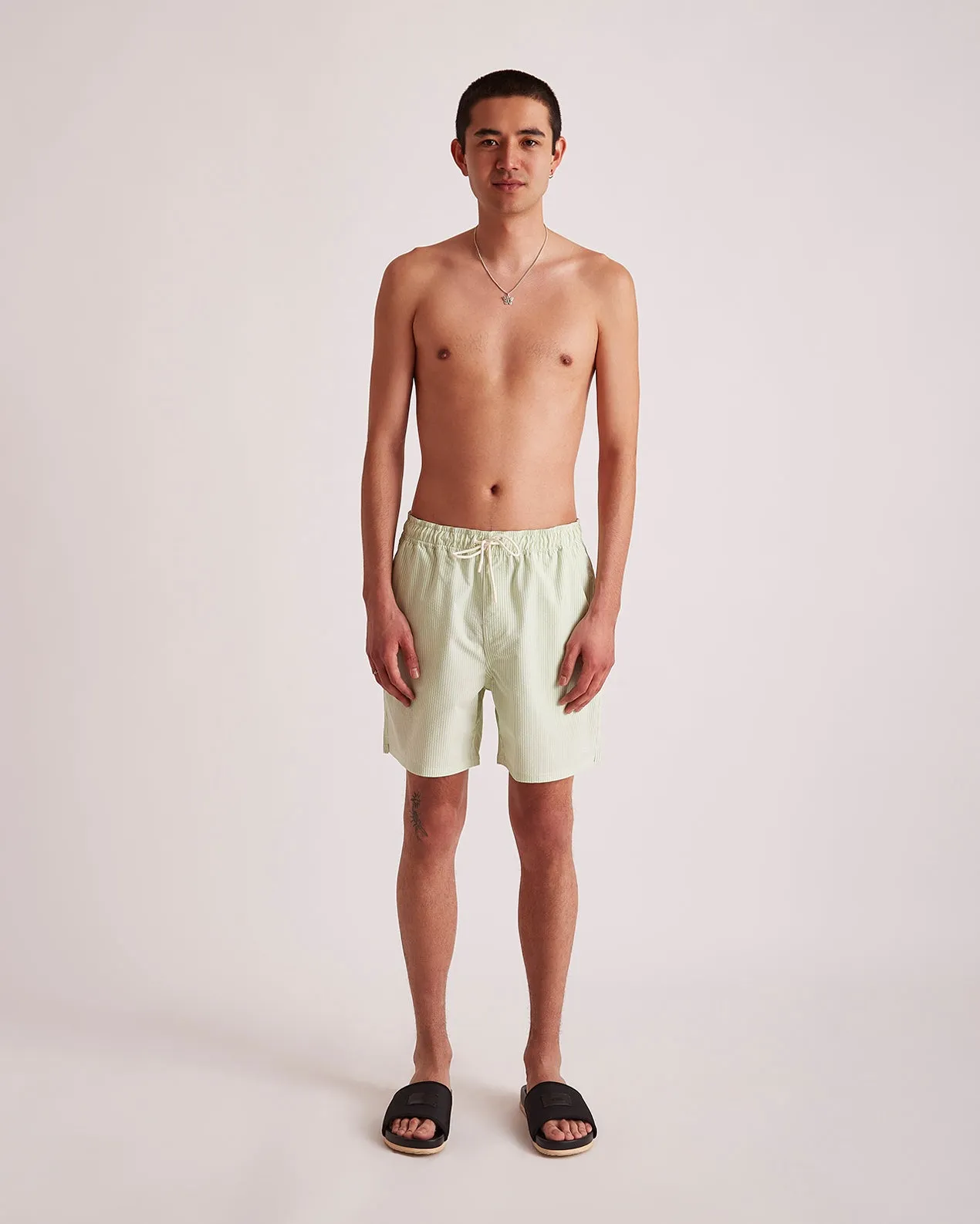 Timothy Seersucker Stripe Swim Short