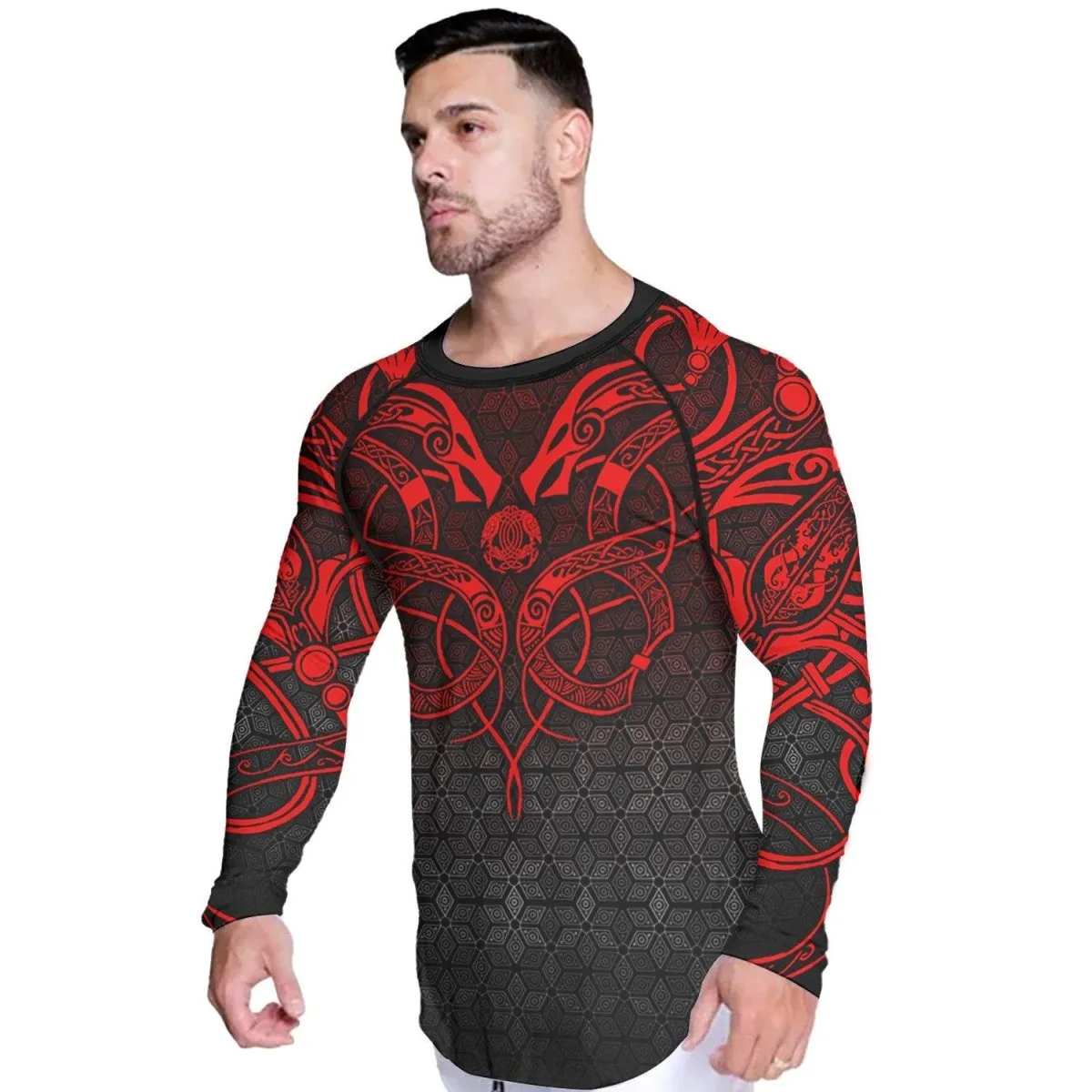 Viking Fenrir Rune 2 High Quality Men's Long Sleeve Rash Guard