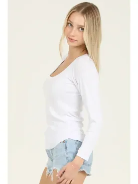 White Scoop Neck Top