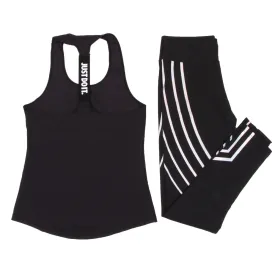 Women Yoga Set Sports Top Vest  Reflective Leggings