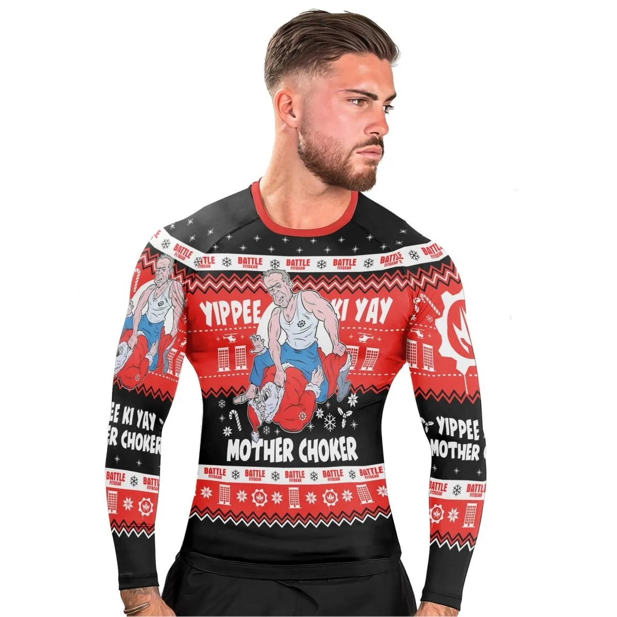 Yippe Ki-Yay Mother Choker Long Sleeve Rash Guard